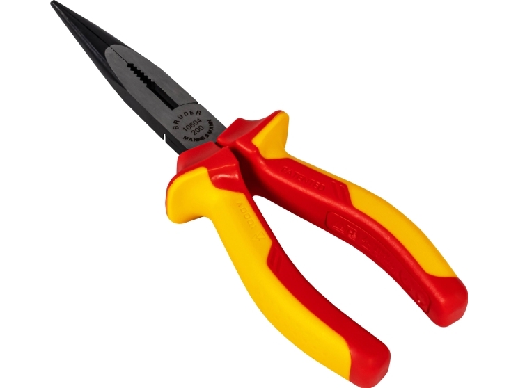 Brüder Mannesmann M10604, Nåletang, Krom-Vanadium-Stål, Pvc, Orange, Gul, 1500 V