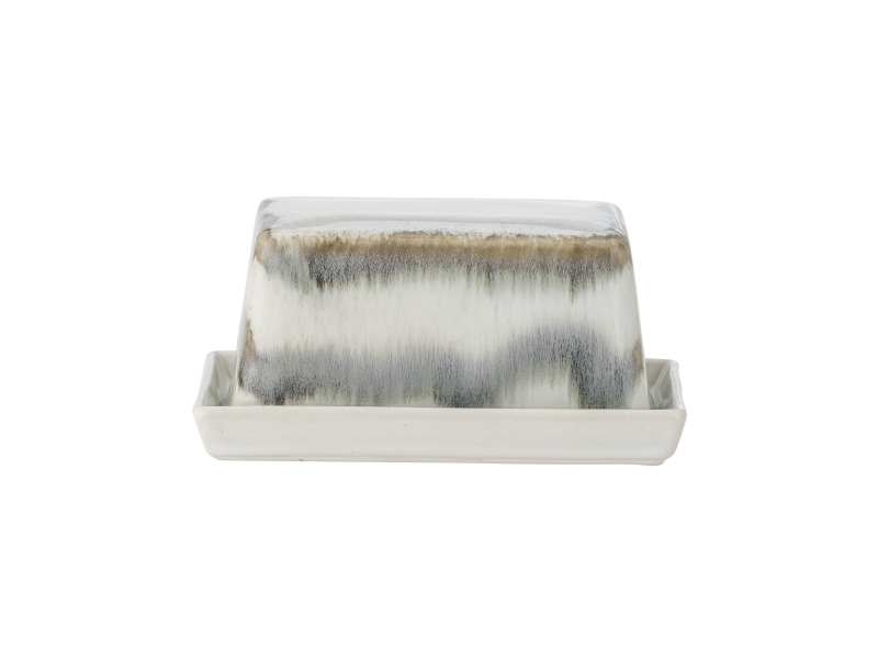 Bloomingville Paula Butterdose, Grau, Steingut