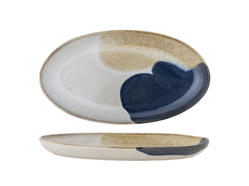 Bloomingville Jules Servierplatte, Blau, Steingut