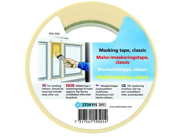 Afdækningstape 19mm x 50m m/label billede