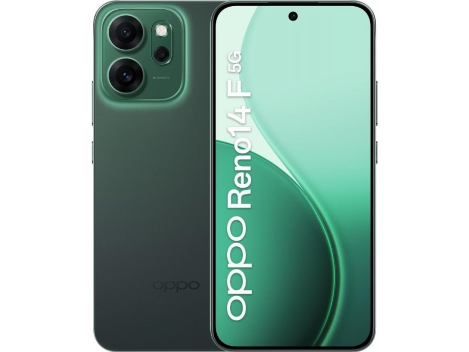 OPPO Reno14 F 5G, 16,7 cm (6.57), 8 GB, 256 GB, 50 MP, Android 15, Grøn