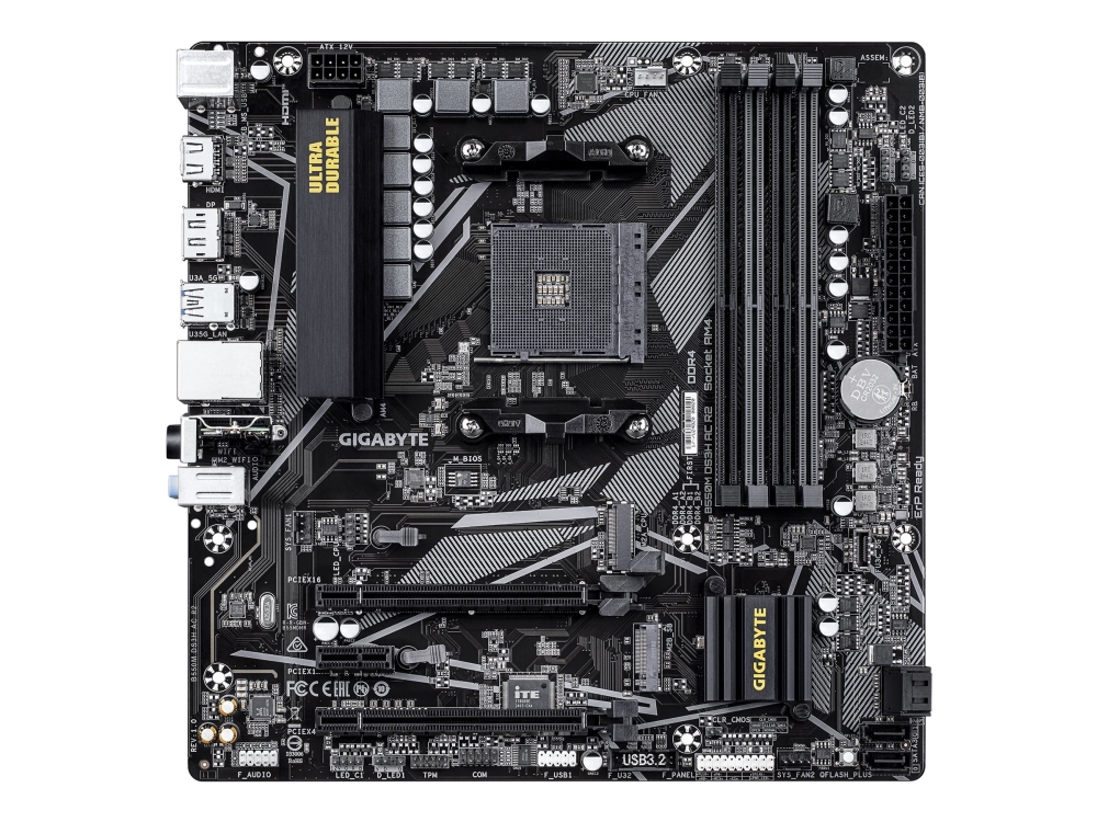 Gigabyte B550m Ds3h Ac R2 - Bundkort - Micro Atx - Socket Am4 - Amd B550 Chipset - Usb 3.2 Gen 1 - Gigabit Lan, Wi-Fi, Bluetooth - Onboard Grafik (Cp