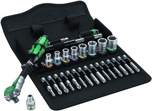 Wera 8100 Sa 6, Steckschlüssel-Set, Schwarz, Chrom, Grün, Ce, Ratschengriff, 1 Stück(E), 1/4 Zoll