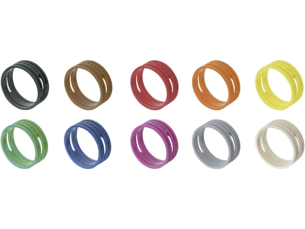 Neutrik Xxr-Set/Mix Kodierring Schwarz, Braun, Rot, Orange, Gelb, Grün, Blau, Violett, Grau, Weiß 10 Stück