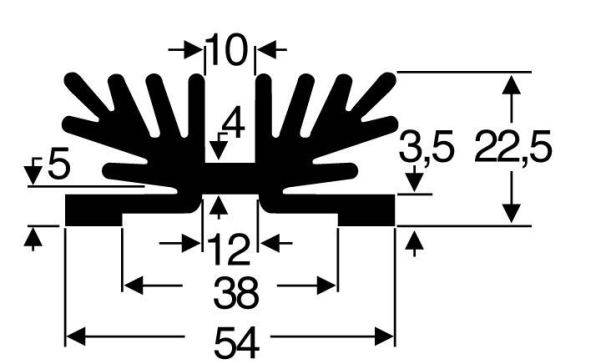 Fischer Elektronik SK 65 37,5 SA-1 X M3 Kylfläns 3,5 K/W (L x B x H) 54 x 37,5 x 22 mm SOT-32 | Datorkomponenter - Grafikkort & Tilbehör - Grafikkort Kylning | GameStuff