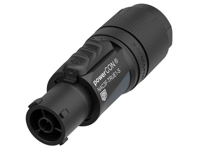 Neutrik Nac3f-True1-S, Powercon, Sort, Lige, Kobber, Ip65, Ip67, 4000 V