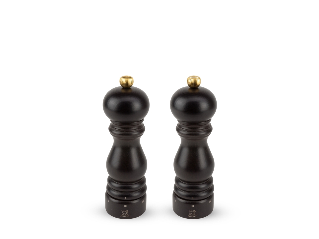 Peugeot Paris uSele, Set med salt- och pepparkvarnar, Choklad, Bokträ, Rostfritt stål, 180 mm, Frankrike | Bordssättning - Tillbehör för bordet - Salt och peppar | GameStuff