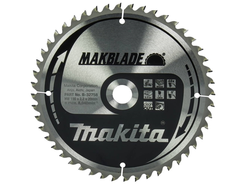 MAKITA cirkelsågblad 190x20x48z MAKBLADE för trä | Verktyg & Verkstad - Handverktyg - Tillbehör til Handverktyg | GameStuff
