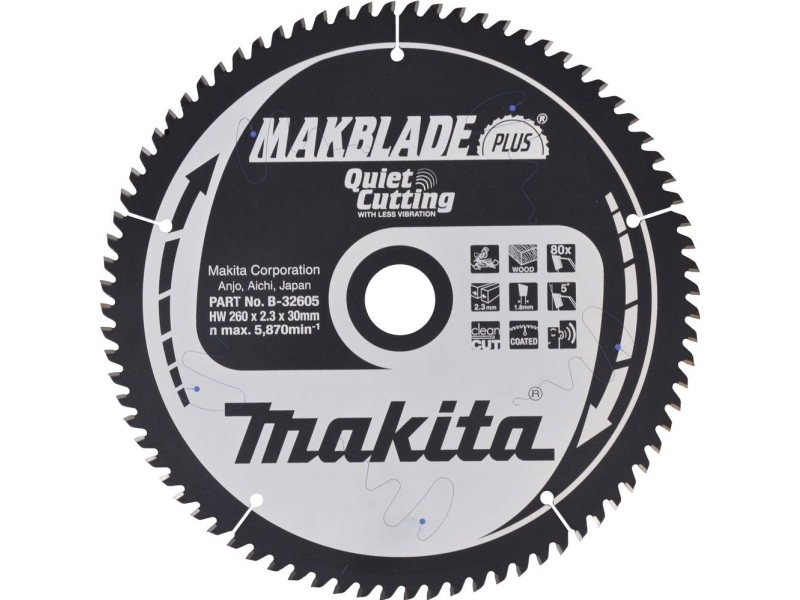 Makita Sägeblatt 260X30x80z Makblade Plus Für Holz