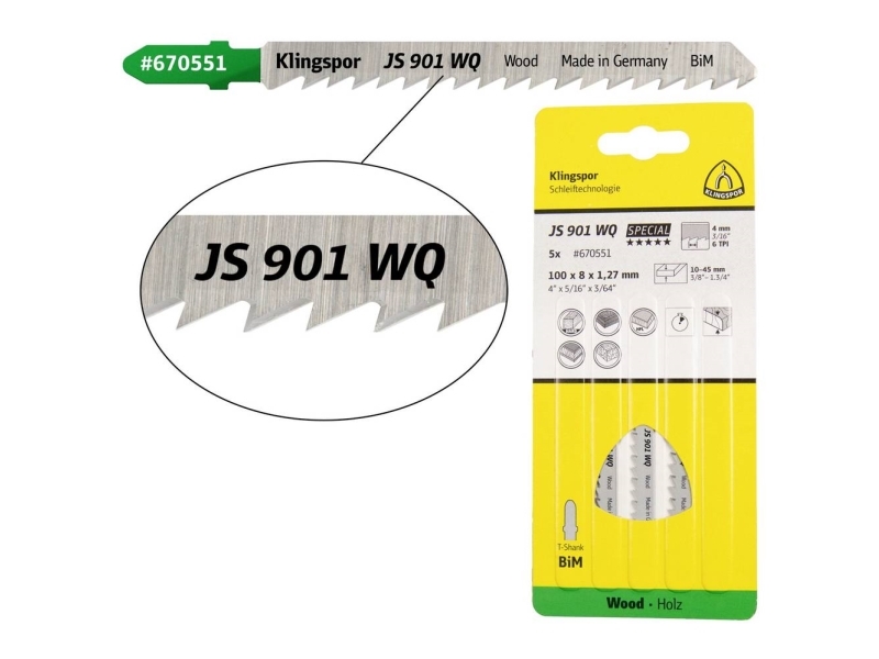 Klingspor 670551 Stiksavsklinger 5 Stk