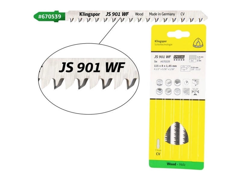 Klingspor 670539 Stiksavsklinger 5 Stk