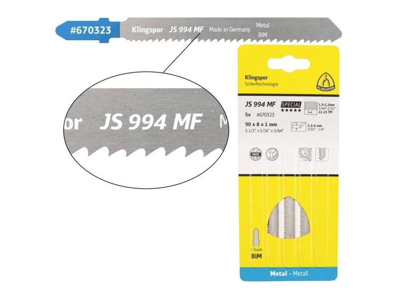 Klingspor 670323 Stiksavsklinger 5 stk