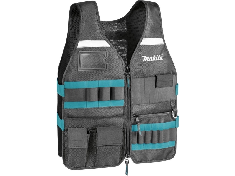 Makita Darbinė liemenė su reguliuojamais skyriais įrankiams. E-15609