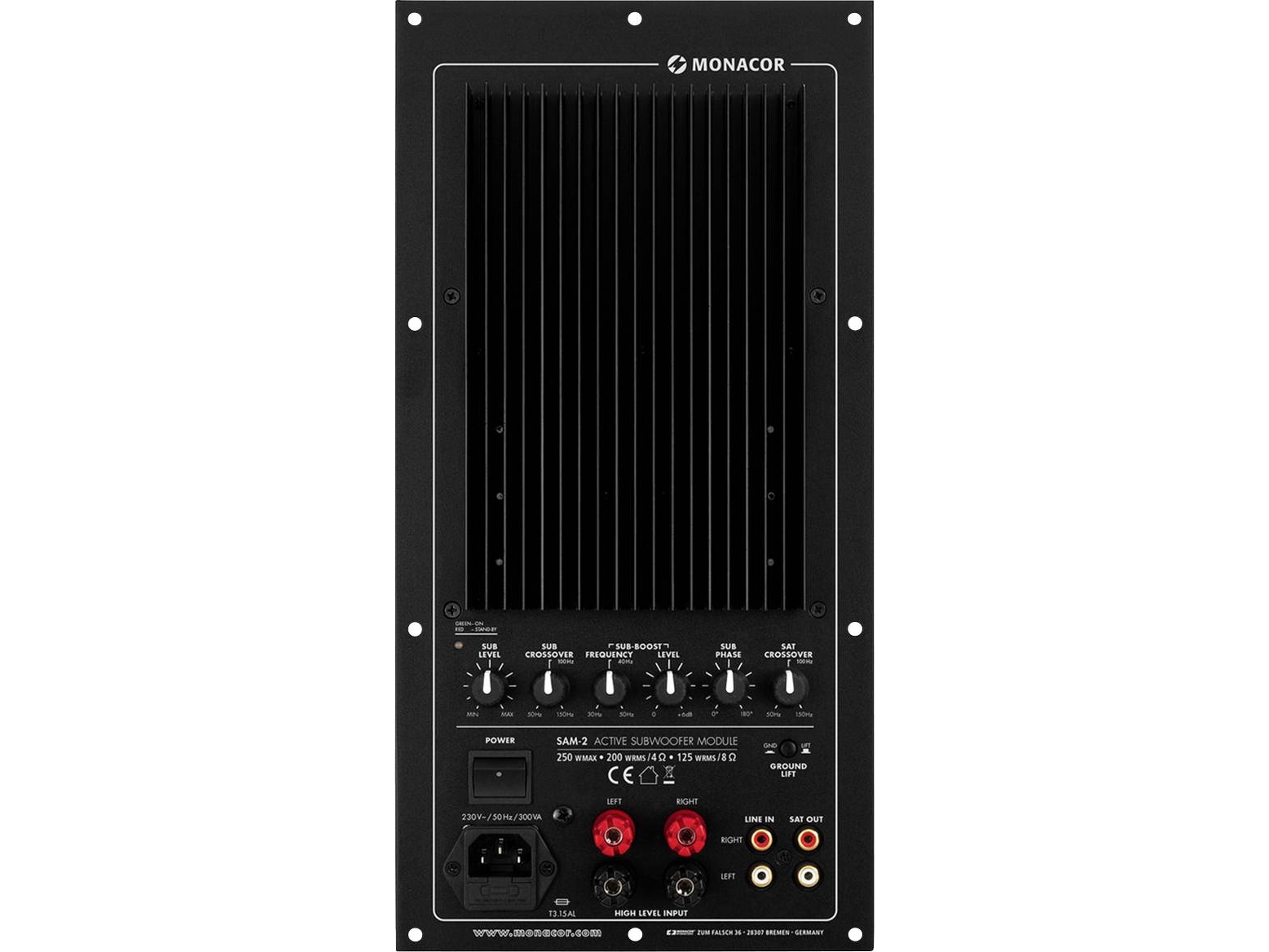Monacor SAM-2, 250 W, 0,1%, 70 dB, 200 W, 125 W, 20000 ohm (O) | TV, Ljud & Bild - Stereo - A/V Receivere & Förstärkare | GameStuff