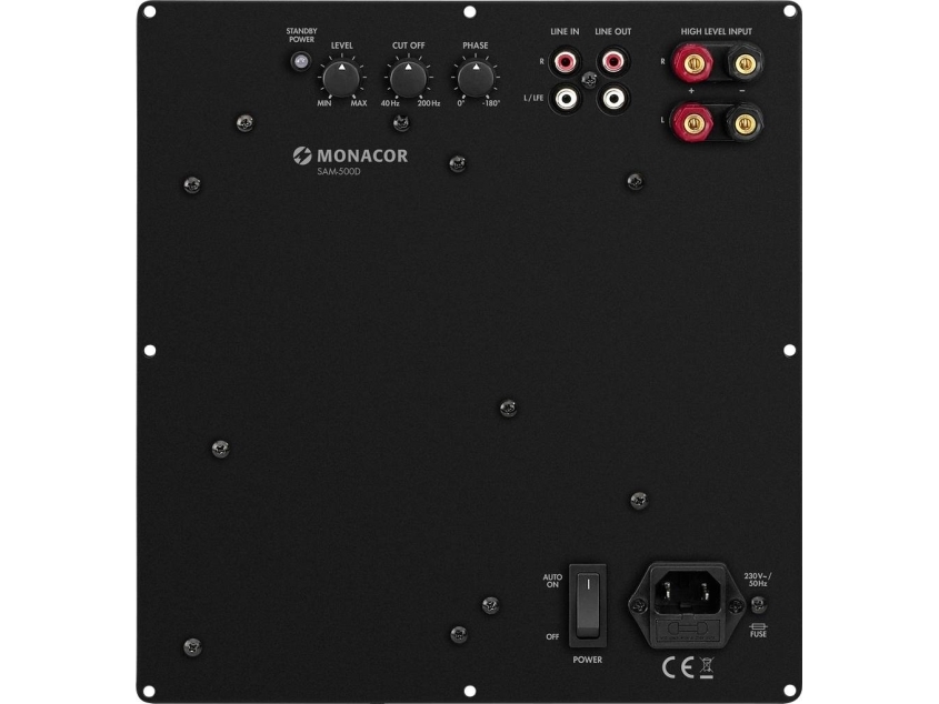 Monacor SAM-500D, 500 W, Aktiv subwoofer, 20 - 200 Hz, 700 W, 22000 ohm (O), Sort | TV, Ljud & Bild - Högtalare - Subwoofer | GameStuff