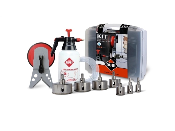 Rubi Easy Gres Plus Kit, Bohrer, Bohrerbit-Set, 27 Mm, Feinsteinzeug, Glas, Granit, Marmor, Porzellan, 7 Stück(E), Diamantbohrkrone