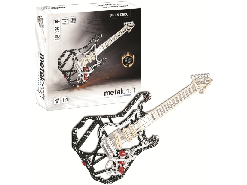 Metalcraft DIY 3D kitara musta metalli rakennussarja