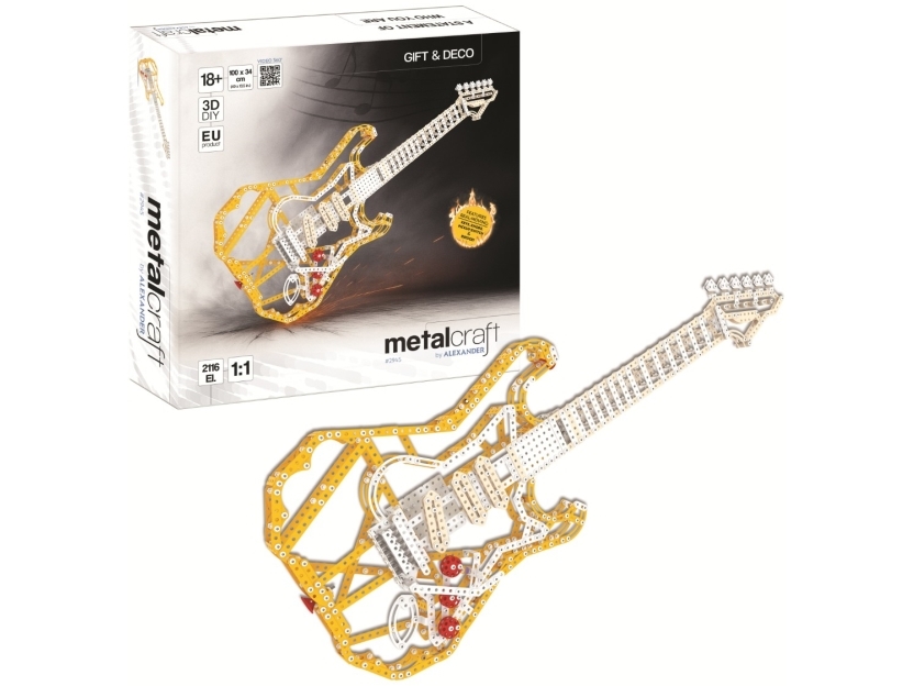 Metalcraft Diy 3D Guitar Gul Metal Byggesæt