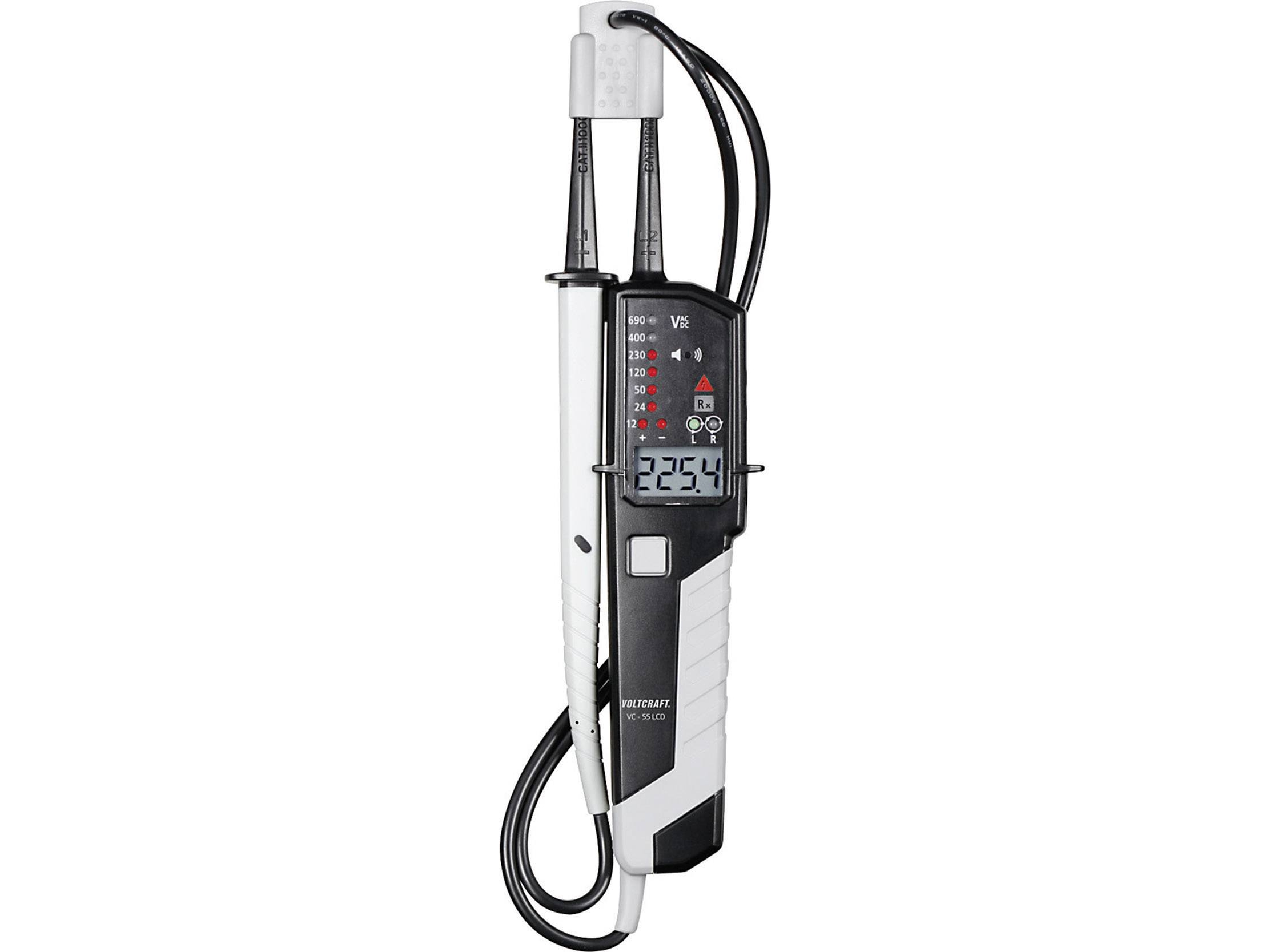 Voltcraft Vc 55Lcd Zweipoliger Spannungsprüfer Cat Iii 1000 V, Cat Iv 600 V Akustik, Lcd, Led