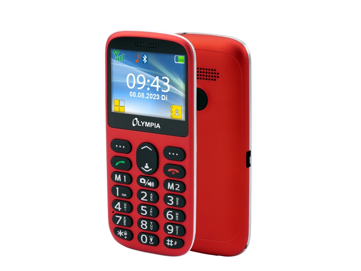 Olympia Sun, Menü, Dual Sim, 5,87 Cm (2.31"), 0,3 Mp, Rød