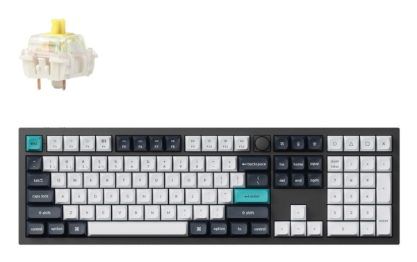 Keychron Q6 Max, Kabel & trådløs, USB + RF Wireless + Bluetooth, Mekanisk, QWERTY, RGB LED, Sort