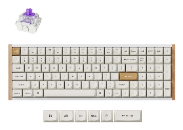 Keychron K4 He Wireless (K4h-Q1) - Us Išdėstymas - Hot-Swappable Gateron Magnetic Nebula - Baltas (Balta) Magnetinė Belaidė Žaidimų Klaviatūra