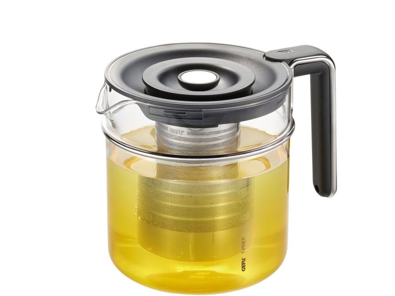 Gefu T-Prep, Enkelt Tekande, 1500 Ml, Transparent, Glas, Plast, Silikone, Rustfrit Stål, 7 Kopper, 150 Mm