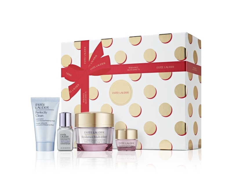 ESTEE LAUDER-sæt (RESILIENCE MULTI EFFECT CREAM SP15 50 ml + PERFECTIONIST PRO SERUM 15 ml + PERFECTLY CLEAN FOAM CLEANSER/MASK 30 ml + EYE CREAM 5 ml)