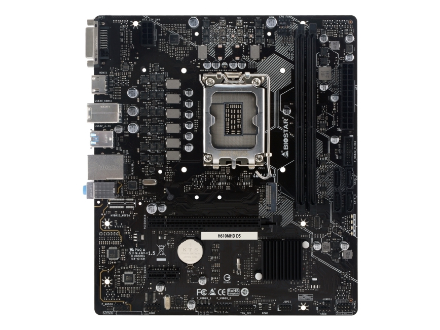 Biostar H610mhd D5, Intel, Lga 1700, Intel Celeron , Intel Core I3 12Th Gen, Intel Core I3 13Th Gen, Intel Core I3 14Th Gen, Intel..., Lga 1700, Ddr