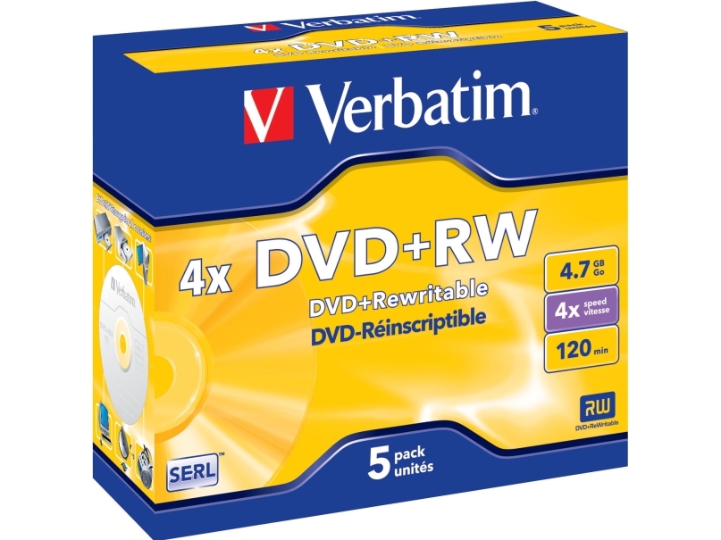 Verbatim Dvd-Rw 4X Kristallbox 5Er-Pack
