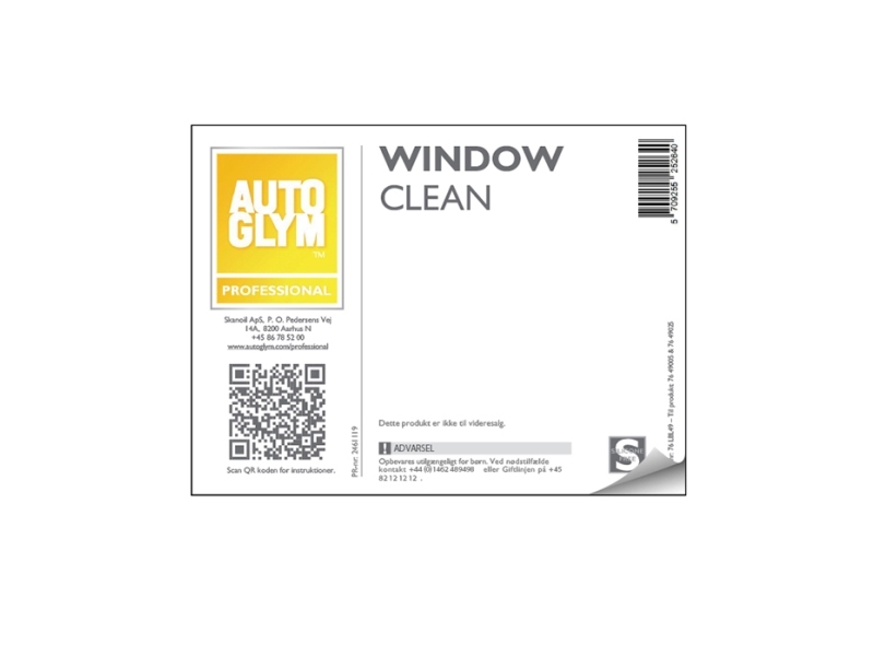 Label Autoglym Window Clean | Bilvård & Biltillbehör - Bilvård märken - Autoglym | GameStuff