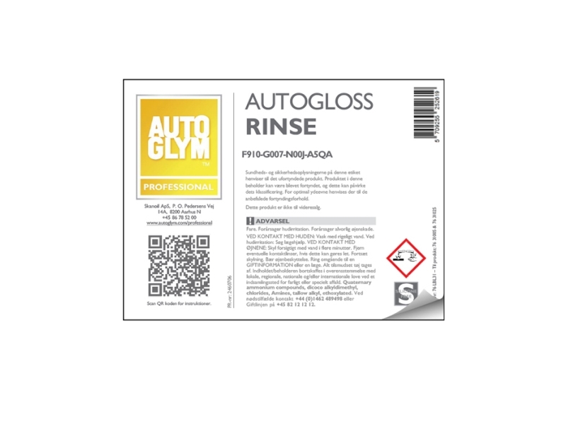 Label Autoglym Autogloss Rinse | Bilvård & Biltillbehör - Bilvård märken - Autoglym | GameStuff
