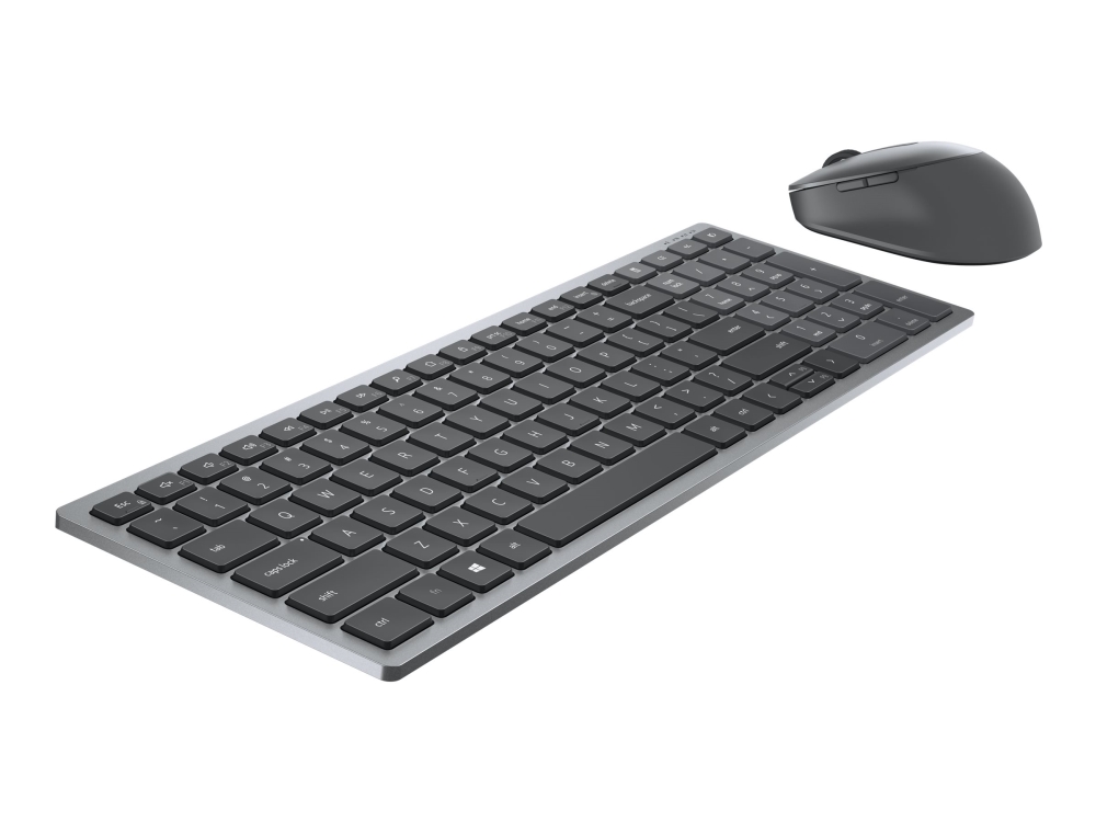 Dell Pro Plus Compact Keyboard And Mouse - Km7120w - Sæt Med Mus Og Tastatur - Trådløs - 2.4 Ghz, Bluetooth 5.0 - Belgisk - Titan Grå - Med 3 Years N