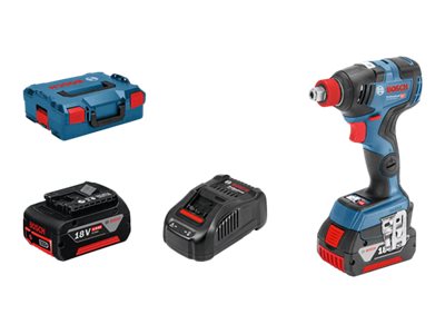 Bosch GDX 18V-200 C Professional - Stødnøgle - ledningfri - 3-hastigheders - 1/4 hexsokkel, 1/2 kvadratisk drev - 200 N·m - 2 batterier - 18 V