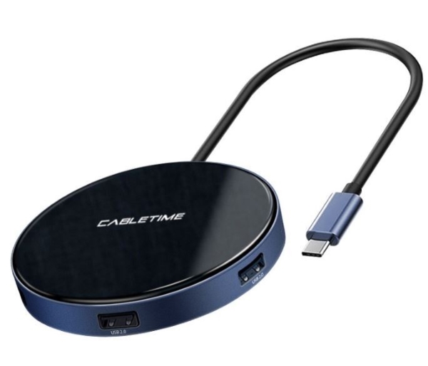 Cabletime 580340208, Usb 3.2 Gen 2 (3.1 Gen 2) Type-C, Usb 2.0, 5000 Mbit/S, Sølv, Aluminium, 60 W
