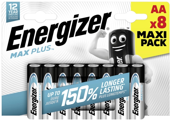 Batteri, Energizer Alkaline Max Plus, AA, 1,5 V, 8 stk | EL Artiklar - Batteri - AA-batterier | GameStuff