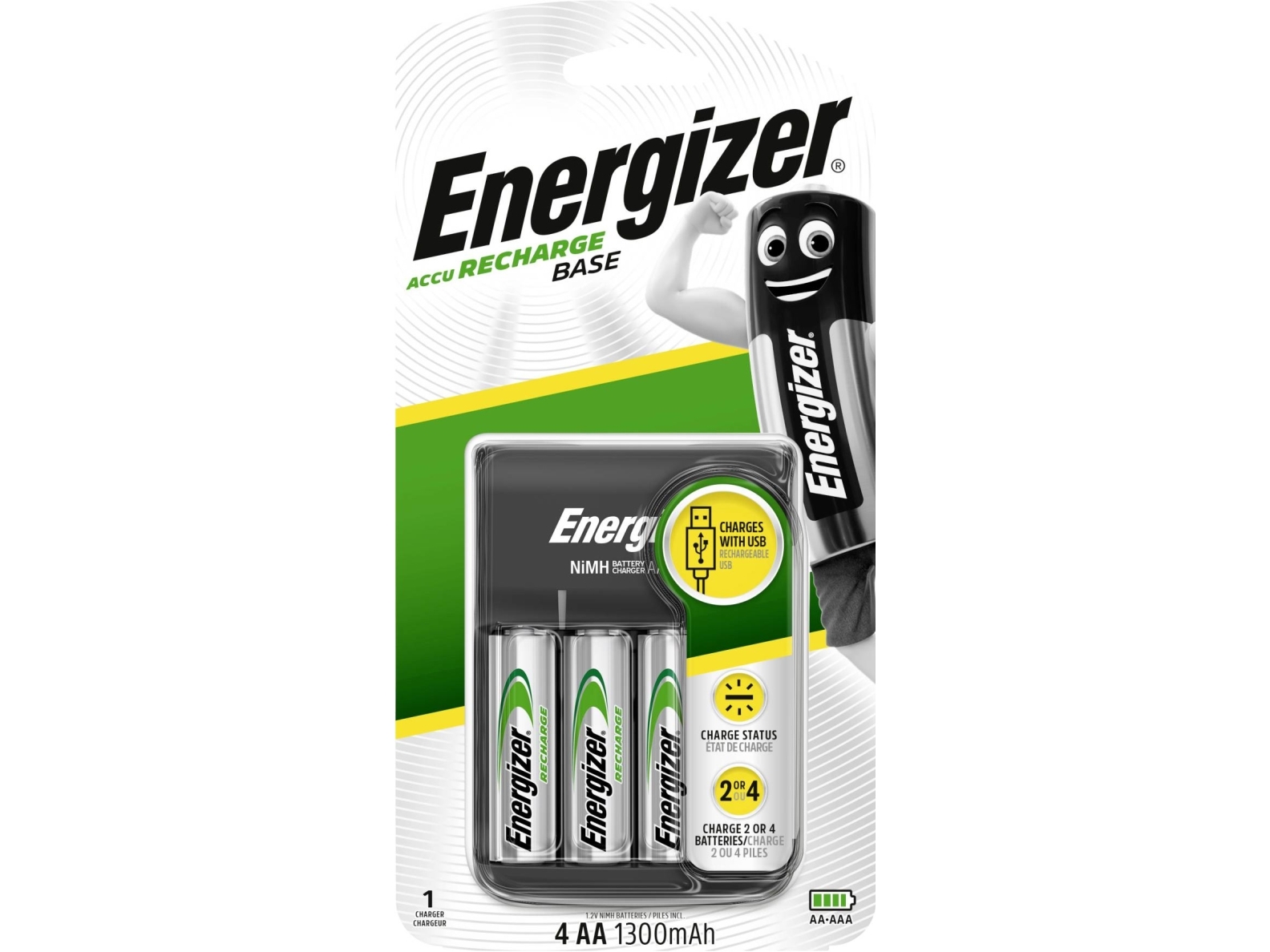 Energizer Basis-Ladegerät Für Rundzellen Nimh R03 (Aaa), R6 (Aa)