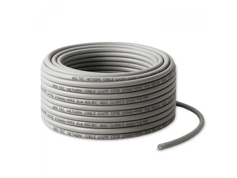 Qoltec Utp Netzwerk-Patchkabel | Kupfer Cu |Cat6 | Hochgeschwindigkeit 1Gbps | Lan | 25M | Grau