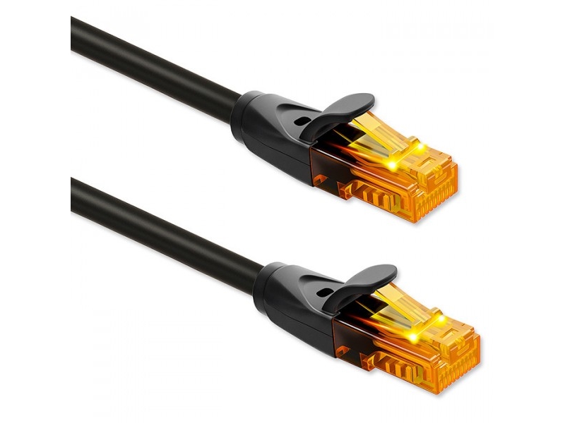 Qoltec Utp-Patchkabel | Cat6 | 2 X Rj-45 | Hochgeschwindigkeit 1Gbps | Vergoldete Kontakte | 10M | Schwarz