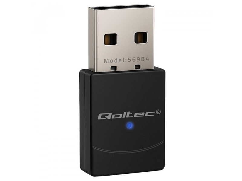 Qoltec Wireless Ultrafast Mini Wifi Adapter 6 Standard Ax Bluetooth 5.4 Usb 900Mbps