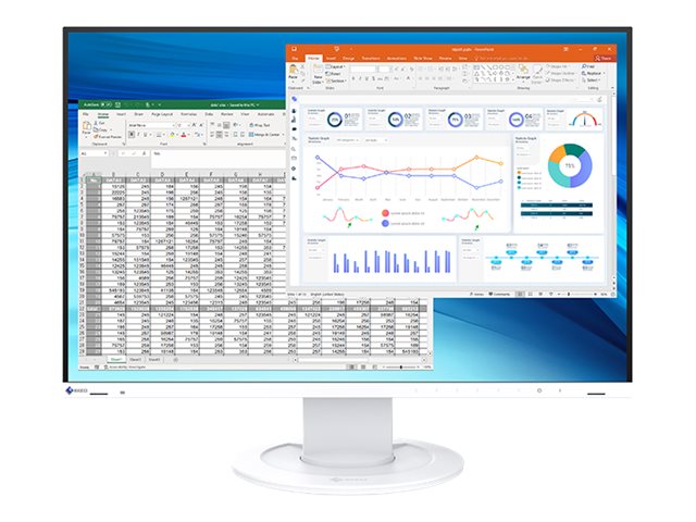 Eizo Flexscan Ev2410r-Wt - Med Flexstand - Led-Skærm - 24.1" - 1920 X 1200 Wuxga - Ips - 350 Cd/M² - 1300:1 - 5 Ms - Hdmi, Dvi-D, Displayport - Højta