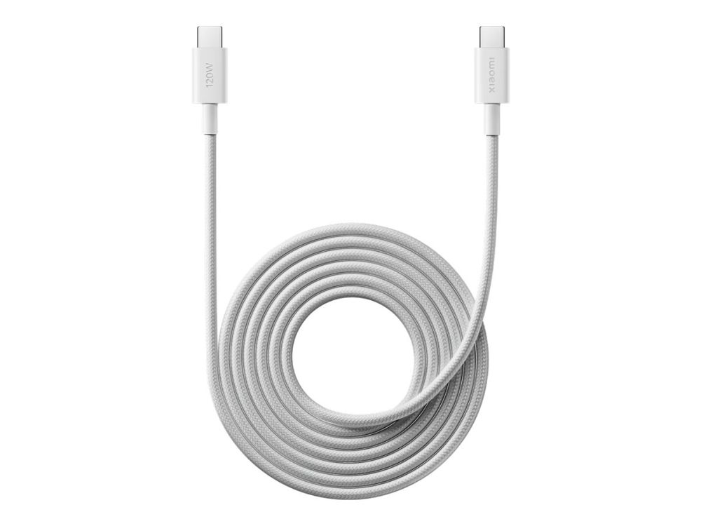 Xiaomi - Usb-Kabel - Usb-C (Han) Til Usb-C (Han) - Usb 2.0 - 6 A - 2 M - Sikker, Fast Charging Op Til 120 W - Hvid