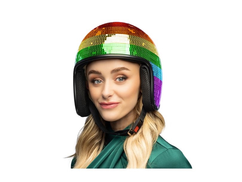 Disco-Kugel Helm, Regenbogen