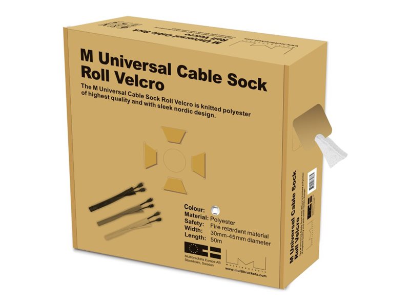 Multibrackets M Universal Cable Sock Touch Fastener - Kabelorganisator - Hvid
