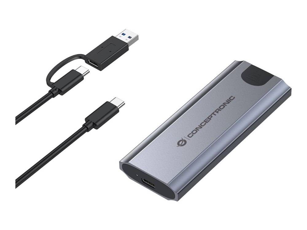 Conceptronic Dante05g M.2 Nvme Ssd-Gehäuse Usb 3.2 Gen 2, Ssd-Gehäuse, M.2, M.2, 10 Gbit/S, Usb Anschluss, Grau
