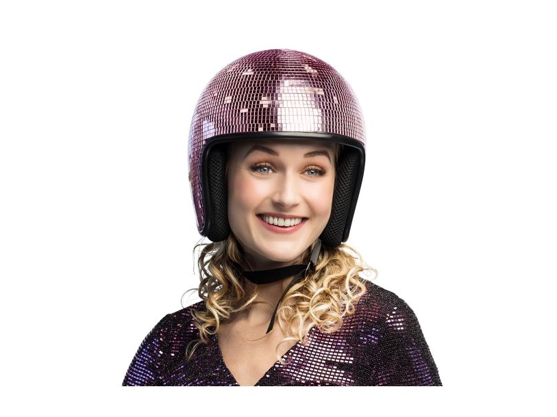 Rosa Disco-Kugel Helm