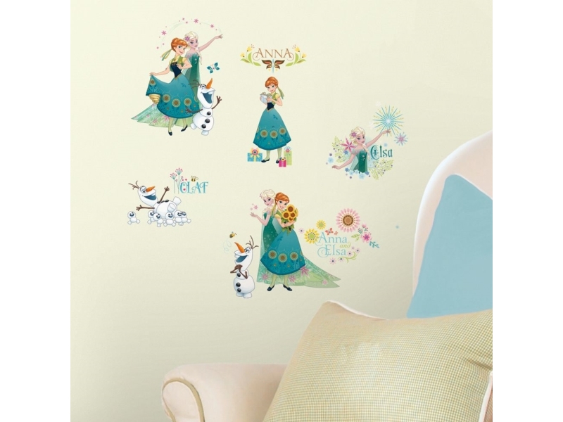Disney Frost Anna, Elsa & Olaf i foråret Wallstickers