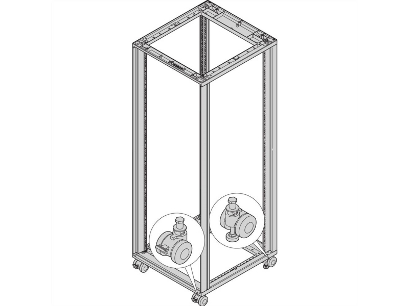 Nvent Schroff 27230068 19-Zoll Netzwerk-Schrank-Rollensatz, Mehrfarbig