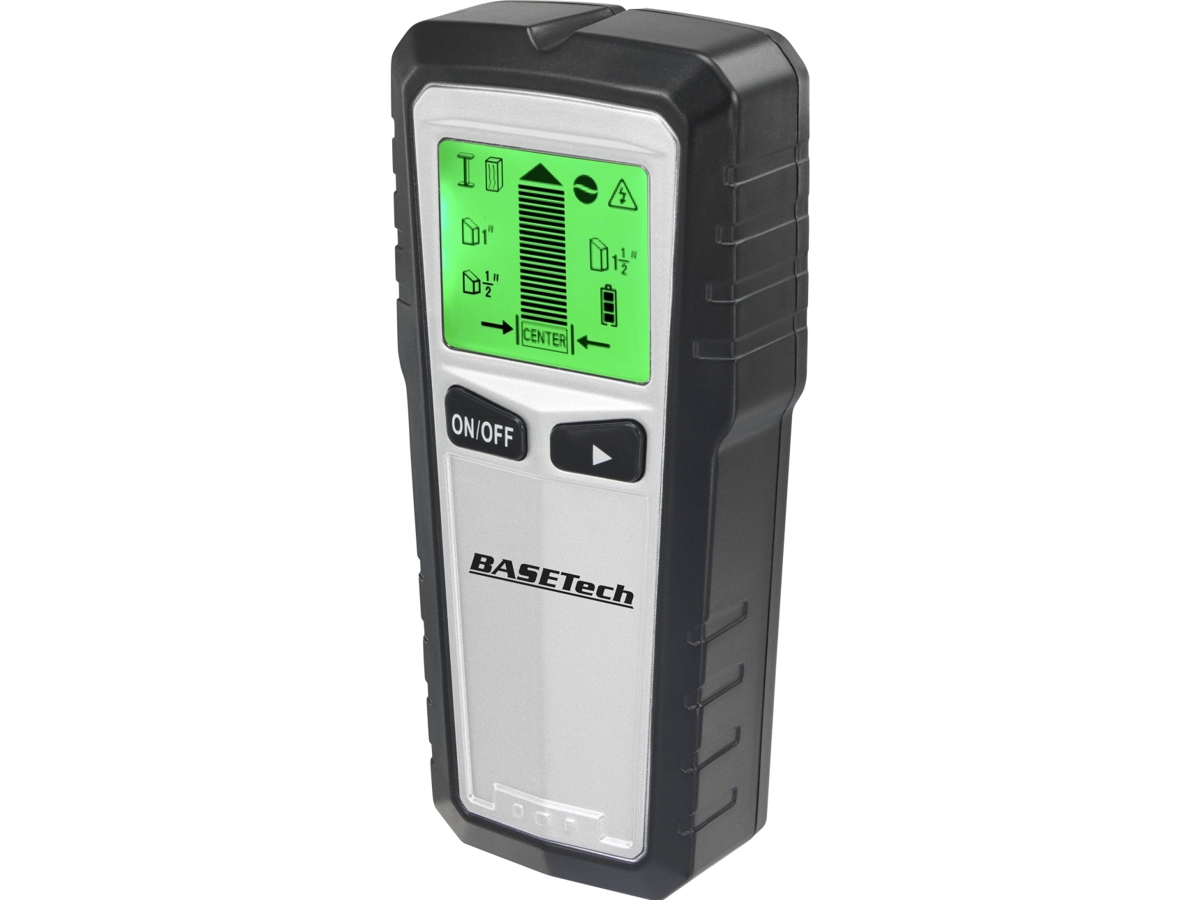 Basetech OG-430 Paikannin TO-6481299 Soveltuu puulle, värimetallille , jännitteisille johdoille , rautametallille , rautametallille