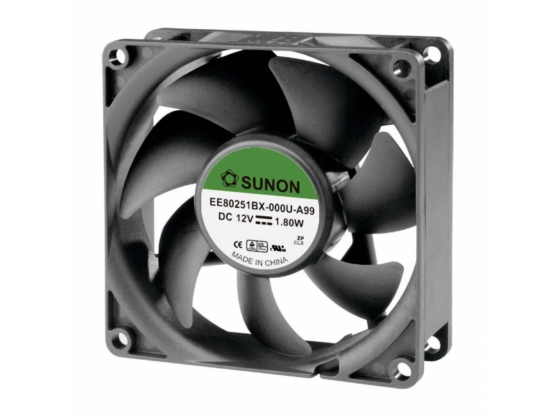 Sunon EE80251BX-000U-A99 Aksial tuuletin 12 V/DC 76,45 m³/h (L x B x K) 80 x 80 x 25 mm